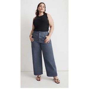 Madewell $98 Plus Emmett 2.0 Wide Leg Pants Nighttime Blue Size 14W NM934